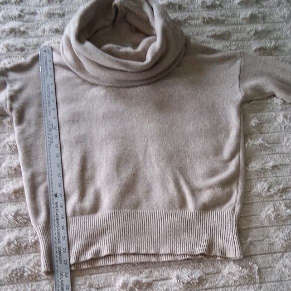 Tan Cowl Neck Sweater with Relaxed Fit and Soft Knit - Picture 5 of 8